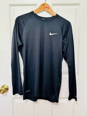 NIKE SWIM UPF 40+ DRY-FIT LONG SLEEVE CREW NECK RASHGUARD SHIRT UNISEX SMALL $54